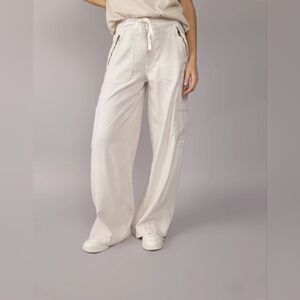 American Eagle Dreamy Drape Wide Leg Baggy Linen Blend Pants